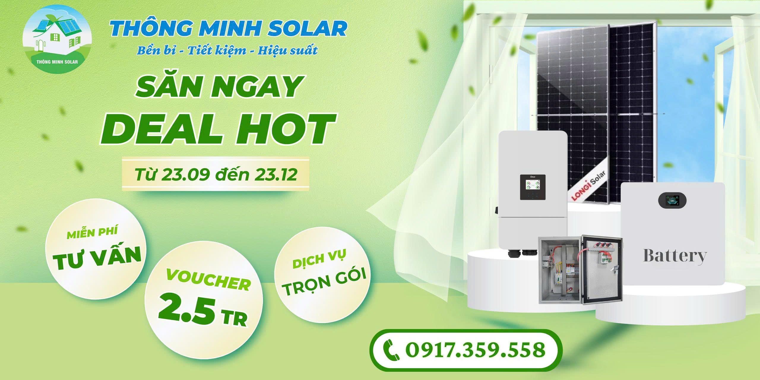 Banner hệ thống điện mặt trời gia đình - Banner Sale
